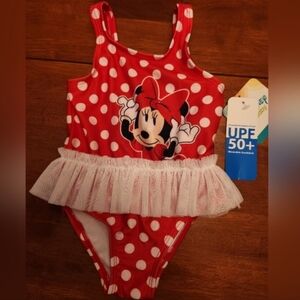Disney Minnie Mouse Baby Swimsuit | 6–9 Months | NWT | UPF 50+